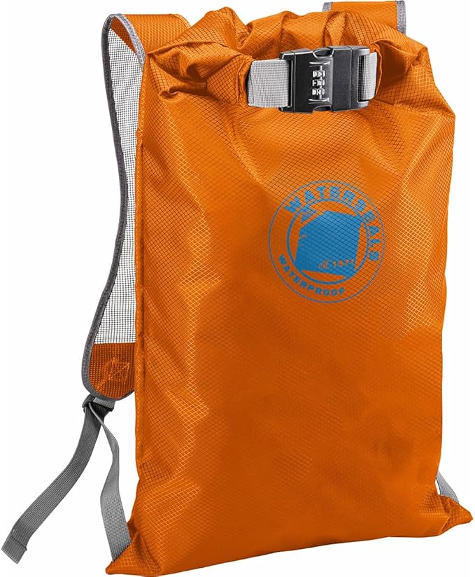 Lewis N. Clark WaterSeals Locking Backpack | Waterproof Bag | Anti-Theft Combination Lock | For Men &amp Women | Orange