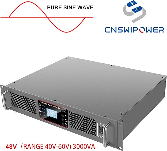 Xijia3000VA 2400W(Peak 4800W) 19 Rack Mount Inverter 3000VA DC 48V to AC 120V 60HZ Solar Converter for Home Use car [DC48V (Range 40V-60V) 3000VA]