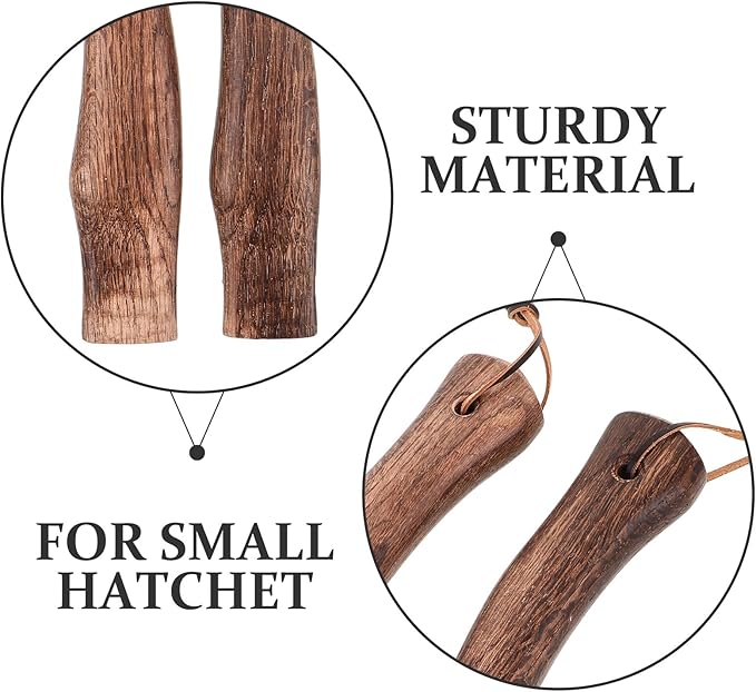 2pcs Replacement Hatchet Handles Wooden Fire Axe Handles 33cm Non-Slip Grip for Camp Hatchet Tool Repair and Outdoor Camping Use