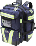 Kemp USA Premium Ultimate EMS Backpack for Men - Tactical Backpack Made with 1680 Denier Nylon - First Aid Kit EMS Bag with Multiple Pockets and Pouches - with D Tank Cylinder Straps (Premium Navy)