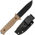 704 Gear Baron Fixed Blade Knife | 4.5 inch 14C28N Steel Full Tang Blade Textured G10 Handle and Kydex Sheath with Carrying Clip | Flat Dark Earth