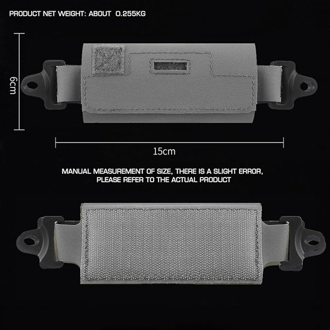 Tactical Helmet Weight Distribution Bag Adjustable Counterbalance Pouch with Hook &amp Loop Compatible Fast Helmets
