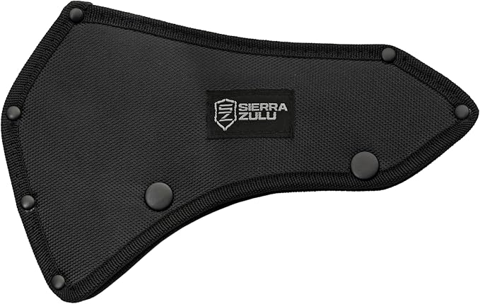 Sierra Zulu Camping Axe - Tactical Survival Hatchet with Bearded Axe Head Nylon Sheath &amp Glass Fiber Handle - Full Tang Outdoor Bushcraft Tool for Camping Hiking and Chopping Tasks
