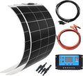 XINPUGUANG Solar Panel 12V 200W System Kit 100W Flexible Solar Panel Monocrystalline Battery Charger with Extension Cable 20A Charge Controller Power for RV Boat Cabin Car Trailer(200W-1)