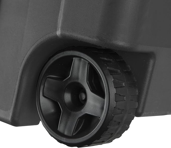 40 Gallon Dark Gray Wheeled Industrial Storage Tote – Rugged Plastic Bin with Secure Latch Lid Dust/Moisture-Resistant Move Wheels for Garage/Basement/Workshop