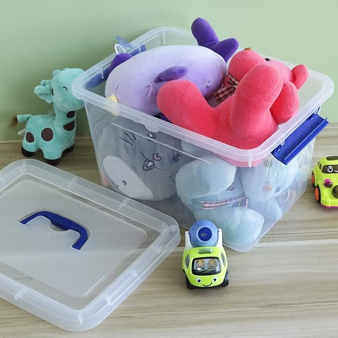 Wekioger Versatile Storage Organizer Plastic Bins with Lid 12 Quart Latching Box Set of 1