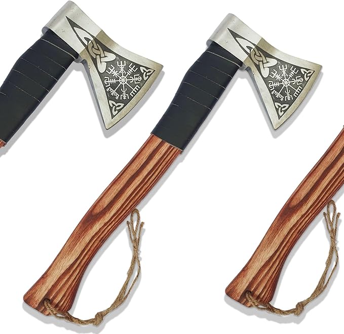 Hatchet Axe Handmade Carbon Steel Viking Axe Real Bearded Hatchet Blade Camping Hatchet Axe Bearded Axe with Wooden Handle Viking Throwing Axe Vikings Hatchet with SheathViking Gifts for Men