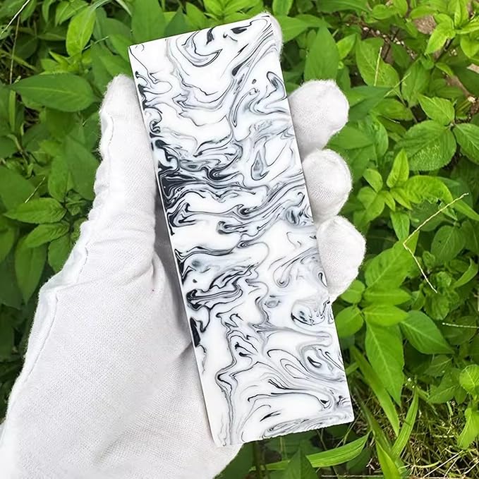 Black And White Resin Knife Handle Scale Blank Material Slingshot Folding Knife Carving Decorative Panel