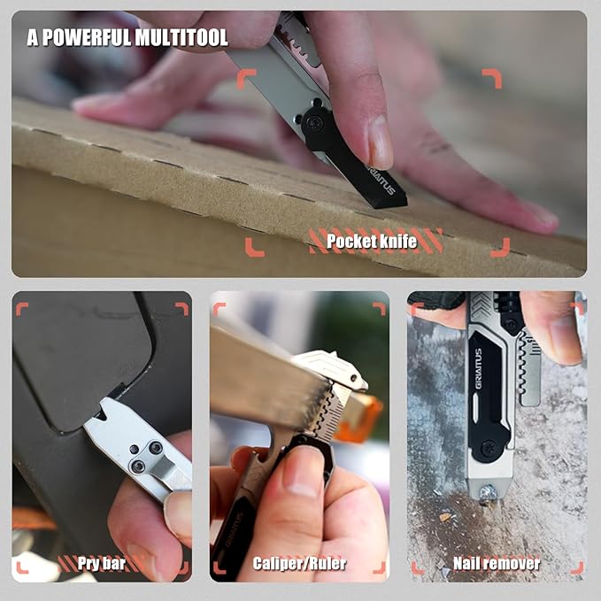 EDC Gear Multitool 7 in-1 Multi Tool with Wrench Bottle Opener Car Window Breaker Pry Bar Flat Phillips Screwdriver EDC Tools for Cycling Maintenance Outdoor Household Repairs