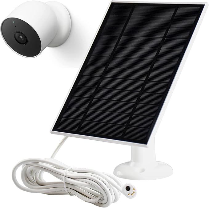 Solar Panel Charger for Google Nest Cam Outdoor or Indoor Battery-2nd Generation3.8W Solar Power6.6Ft Charging Cable-1PACK