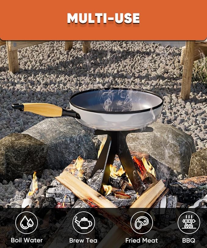 Mocomax Vertical Fire Pit Grate Metal Portable Fire Place Log Grate 12 Inch Firepit Top Section for Indoor Outdoor Use Low Smoke High Heat