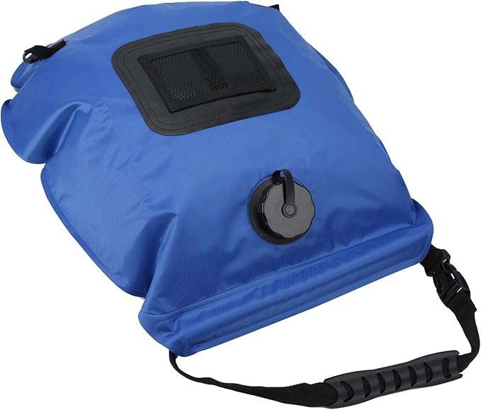 Outdoor 20L Solar Power Shower Bag Camping Portable Sun Heated Bath Bag with Shower Head Blue 435.0g