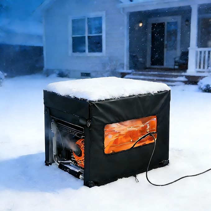 Heavy Duty Generator Cover 32''Lx24''Wx24''H Generator Cover with Double-Layer Fabric Side Access to Control Panel Top Access to Add Fuel All-weather Protective for Most 5500-15000 Watt Generators
