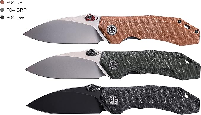Petrified fish PFP04 Havrog3.15 K110 Stonewashed Blade 127g Micarta Handle Liner lock Folding knife (Black Stonewashed Black Micarta)