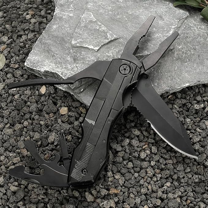Multitool Pliers Foldable Pocket Knife Tool Screwdrivers Wire Cutter Bottle Opener Can Opener Belt Clip Compact Camping &amp EDC Gear