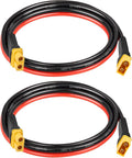 MOOKEERF 2PCS XT60 Extension Cable 10AWG 3FT XT60 to XT60 Cable with Male to Female Connector for Portable Power Station Solar Panel RC Battery