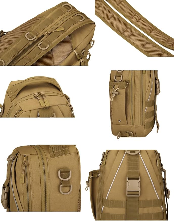 Tactical Daypack Molle Sling Bag for Men Chest Pack Molle Backpack Bug Out Bag