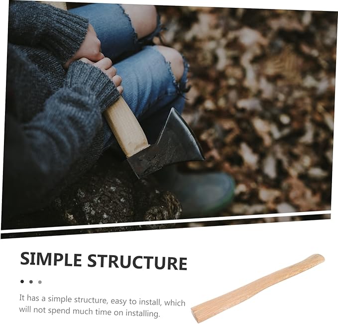Happyyami Grip Wooden Axe Handle Replacement Durable Handle for Outdoor Use Easy Installation Comfortable Grip for Axe Restoration and DIY Projects