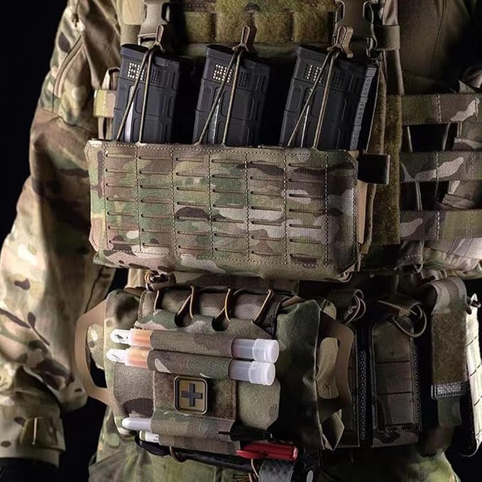 Tactical Medical IFAK Pouch Rapid/Quick Deploy First Aid Pouch Kit Hook and Loop Pack Emergency Survival Bag Two-Piece System Medical Roll Carrier Handle Outdoor Sport Emergency Hunting Bag