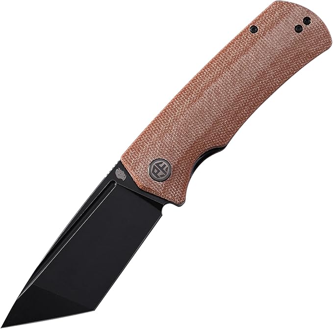 Petrified fish PFP01T Beluga3.58 K110 Black Stonewashed Blade 154g Micarta Handle Front Flipper Liner lock Folding knife (Brown Micarta Black Stonewashed)