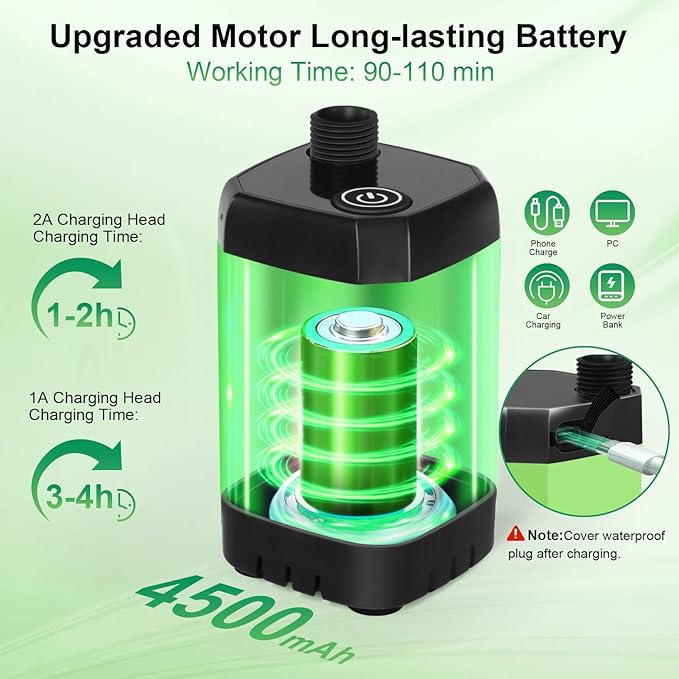 AUTOPkio Portable Camping Shower - Outdoor Camp Shower with Showerhead Sprayer &amp Rechargeable Battery Pump for Camping Travel Hiking Car Washing Pet Bath