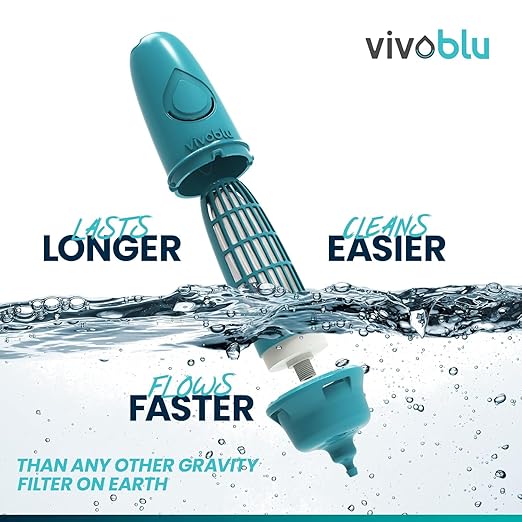 VivoBlu Core Family Filter Emergency Water Filtration System: Gravity Water Filter for Camping Backpacking and Hiking - Travel Filter for Purification Outdoors or in Emergencies