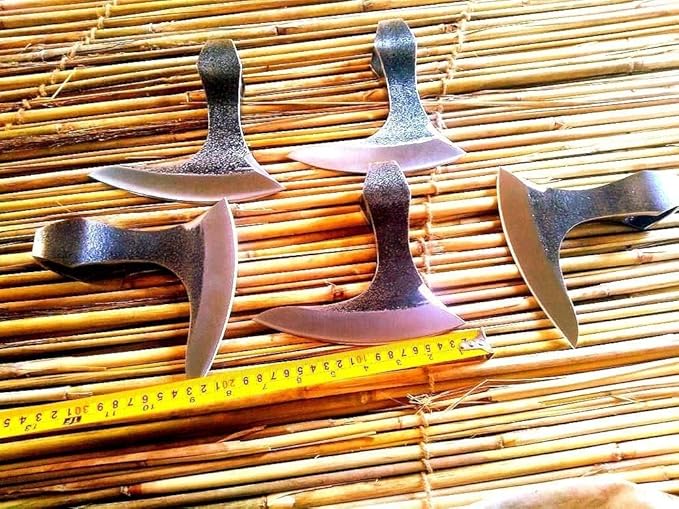 WHS101-6'' Inch Lot of 5 x Viking Axe Head 5160 Custom High Carbon Steel Axe Head Only Tomahawk Hatchet Beared Camping Axe Blade Vintage Combat Ragnar Axe Blade (Ragnar Ax)