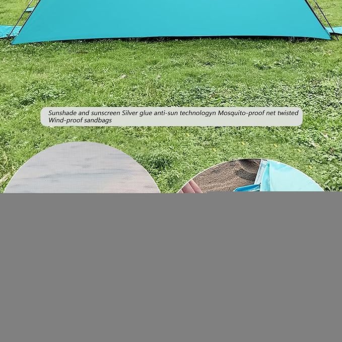 Tent for BeachUPF50+ Ventilated CanopyPortable Sun Shelter - for Camping Backyard Picnic Beach Patio Outdoor Backpacking Travel