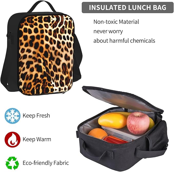 3pcs Backpack Sets Leopard Animal Print Printed Backpacks Set With Lunch Bag Pencil Pouch