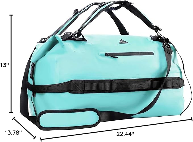 Haimont Large Waterproof Duffel Backpack Roll-Top Heavy Duty Dry Duffle Bag for Boating Travel Motorcycle Kayaking Camping 60L