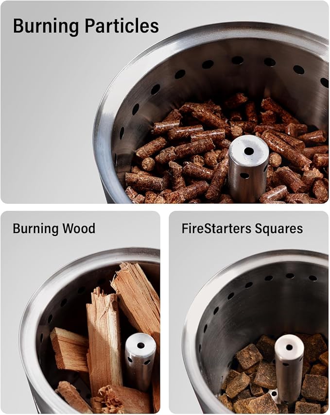 YEFU Tabletop Fire Pit 9.7 x 7.1 in Flame Intensity Control Camping Stove for Outdoor &amp Patio Fueled by Pellets or Wood Safe Burning Table Top Firepit with Travel Bag &amp 2 Mini Sticks Blac