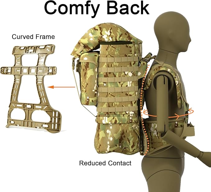 MT FILBE 100L Modular Rucksack System Military Ruck with External ABS Frame Detachable Assault Pack &amp Hydration Carrier