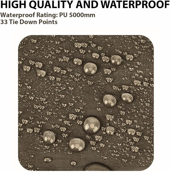 Gold Armour Rainfly Tarp Hammock Premium 14.7ft/12ft/10ft/8ft Rain Fly Cover Waterproof Ultralight Camping Shelter Canopy Survival Equipment Gear Camping Tent Accessories (Brown 10ft x 10ft)