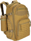 LiveGo 45L Military Tactical Backpack Hiking Trekking Rucksack with Water Bottle Sleeve - Suitable for Hiking Climbing Traveling (Light Brown)