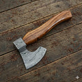 Nesmo - 012 Handmade Damascus Steel 11'' Mini Axe with Wooden Handle for Splitting and Cutting Wood Camping Axe Throwing Axe Vikinng AxeOutdoor Survival &amp Gift for Men