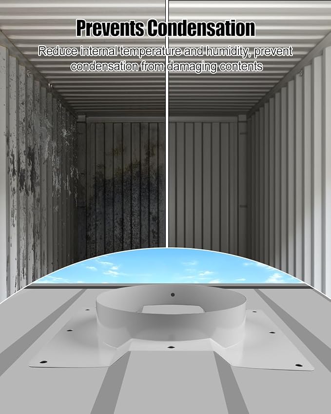 1 Pcs 8 Inch Container Roof Vent Adapter for Whirlybird Turbine Multifunctional Roof Ventilation System Adapter Compatible with Conex Container Vent and Solar Roof Fan