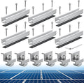 Anbte Solar Panel Bracket Kit 6 Pcs 7.87 in Aluminium Solar Panel Mounting Rail 30mm/35mm Solar Panel End Clamps Solar Panel Brackets for Metal Roof Tin Roof Flat Roof Sheet Roof RV Silver