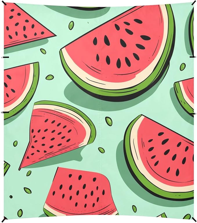 ALAZA Watermelon Slices with Seeds Beach Tent Sun Shelter Portable Canopy Sunshade for Outdoor Camping Picnics Backyard Fun 10x9 ft