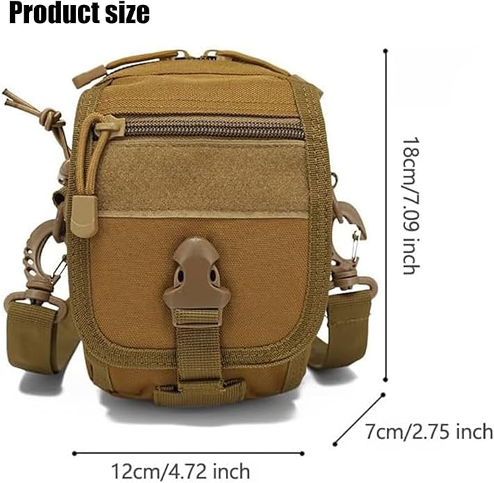 Tactical MOLLE Phone Pouch Military Small Belt Pouches Sling Chest Canvas Messenger Shoulder Bag Gear Duty Pack for Outdoor