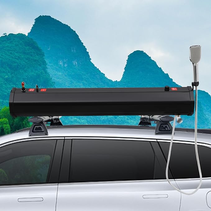 Portable Water Tank for Outdoor Activities Camping Shower Solar Car Shower for Installed On The Roof Crossbar Luggage Rack Platform Luggage Rack(20L) (30L)