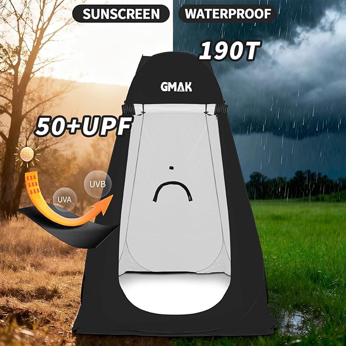 GMAK Pop Up Privacy Shower Tent Portable Pop Up Beach Dressing Changing Room UV/Rain Outdoor Privacy Shelter Camping Tent Shower Room Toilet Shelters for Outdoor Hiking Beach Picnic Fishing Black