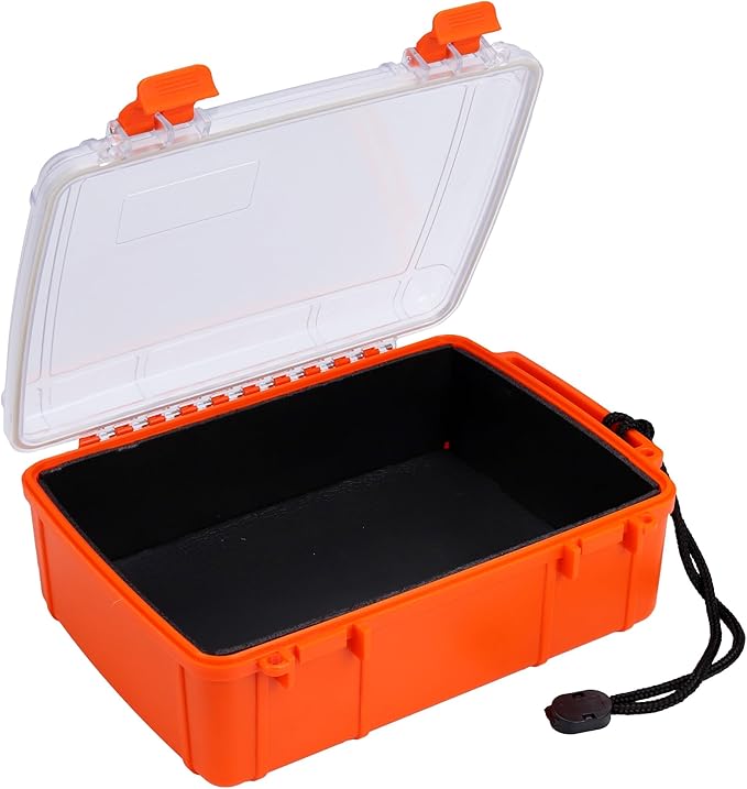 Dry Box for Boat Floating Waterproof Containers for Kayaking &amp Boating - Crushproof Waterproof Storage Case for Phones Drybox with Rope &amp Steel Hinges