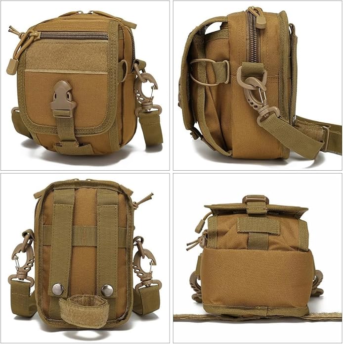 Tactical MOLLE Phone Pouch Military Small Belt Pouches Sling Chest Canvas Messenger Shoulder Bag Gear Duty Pack for Outdoor