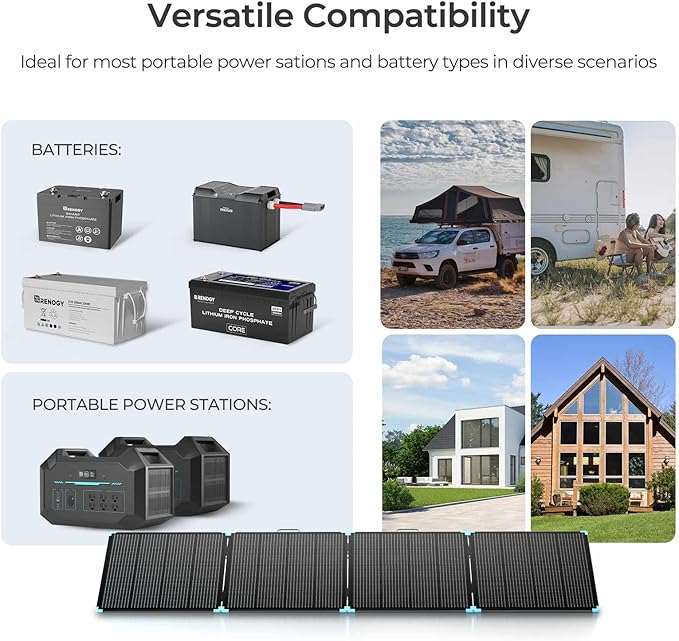 Renogy 400W Portable Solar Panel Suitcase 23% High Efficiency Foldable Solar Charger for Power Station Durable for Decades with Sturdy Kickstands IP67 Waterproof for RV Camping Off-Grid Blackouts