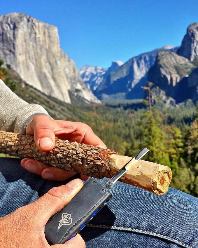 LighterBro Lighter Sleeve - Multi-Tool - 420 Stainless Steel - Easily Fits Your Favorite Lighters - Includes Mini Knife Ruler Scissors Screwdriver Poker Key Ring &amp More (Stealth/Blue Steel)
