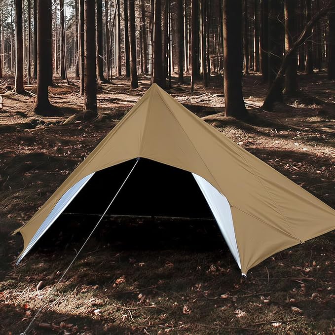 Bearhard Waterproof Camping Tarp Lightweight Hammock Rain Fly UV Protection and PU 3000mm Waterproof Backpacking Tarp Tent Footprint or Shelter Kit for Hiking and Outdoor Adventure