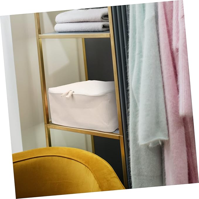 STOBAZA Decorative Storage Basket with Lid 13 Inch Foldable Fabric Clothes Storage Box for Living Room Wardrobe Organization and Toy Book
