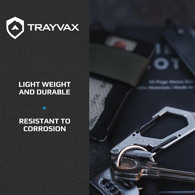Trayvax Talon Carabiner Clip Multi-Tool 420 Stainless Steel Quick Release Keychain Multitool with Bottle Opener and Screwdrivers Silver