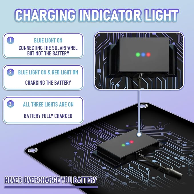 12 Volt 20W Solar Car Battery Charger &amp Maintainer Solar Panel Trickle Charger with Alligator Clip&amp Cigarette Lighter PlugAdapter for Car Boat Automotive Motorcycle RV