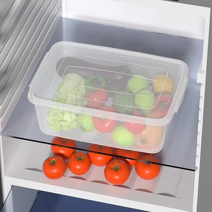 12 Packs 14 Quart Plastic Clear Storage Bins Plastic Storage Boxes with Lids